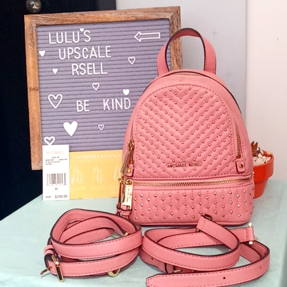 GORGEOUS XS PINK/GOLD STUD BACKPACK IN EUC!!!